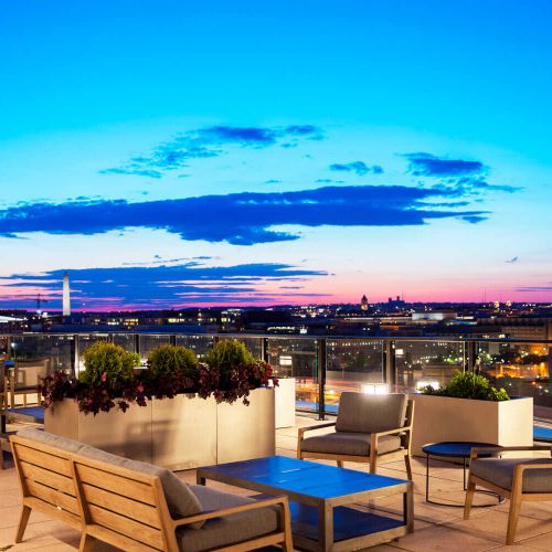Rooftop monument view