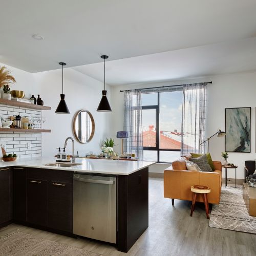 Modern kitchens with plenty of counter space.