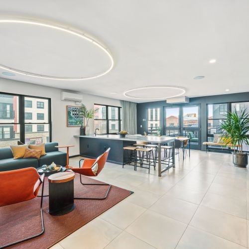 The perfect gathering place steps away from the outdoor sundeck.