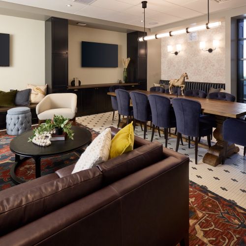 Private lounge area for hosting meetings