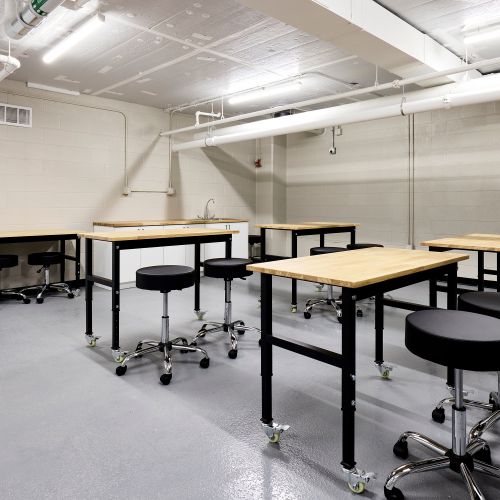 Flexible craft and hobby room with tables and tools to unleash your creativity