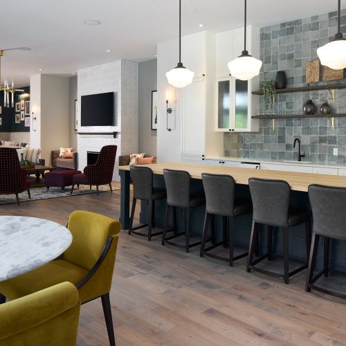 Large multi-functional entertainment area featuring a catering kitchen