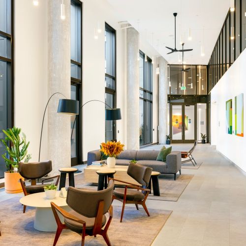 Elevated lounge spaces to connect and recharge