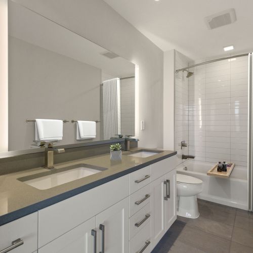 Carefully curated double vanity sinks