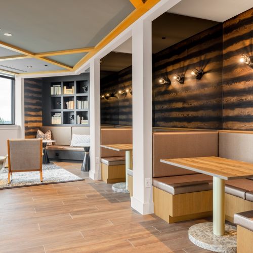 Dedicated work-from-home spaces with rich wooden accents