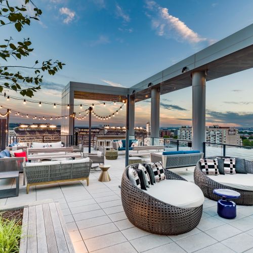 Kick back and take in the panoramic views of D.C. on our skyline deck 