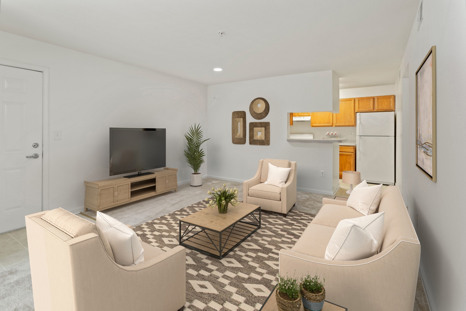 Silverwood Farm : Luxurious, softly beige carpeting fills the apartment with warmth.