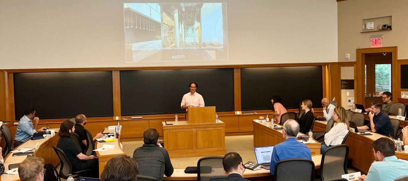 Toby Bozzuto addressing workshop participants at Harvard University.