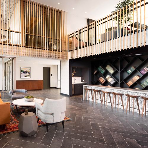 Double decker lounge featuring contemporary comfort