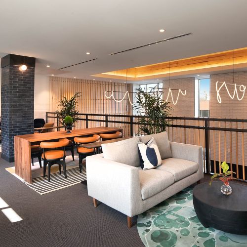 Find cozy workspace quarters available in our multi level lounge