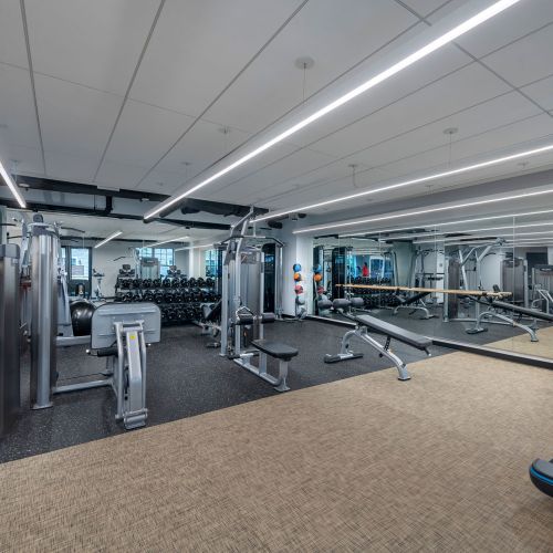 Expansive 24-hour fitness center 
