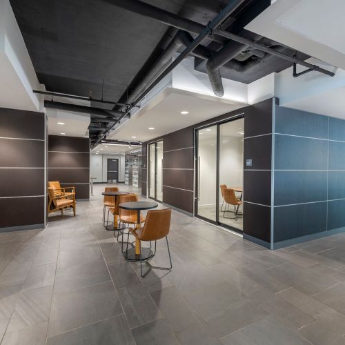 Business center featuring private meeting rooms