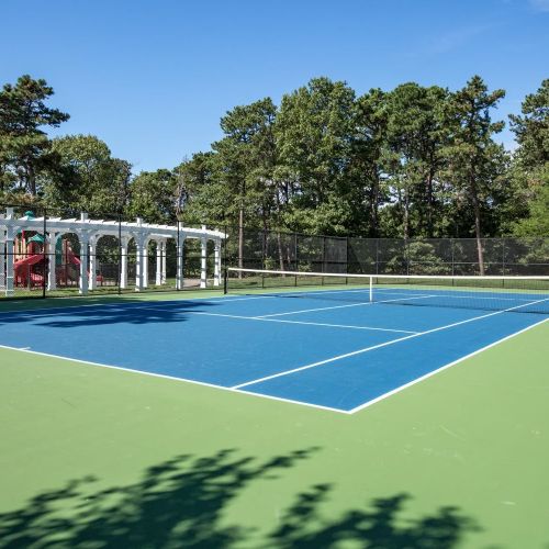 Community tennis court to enjoy a match or two