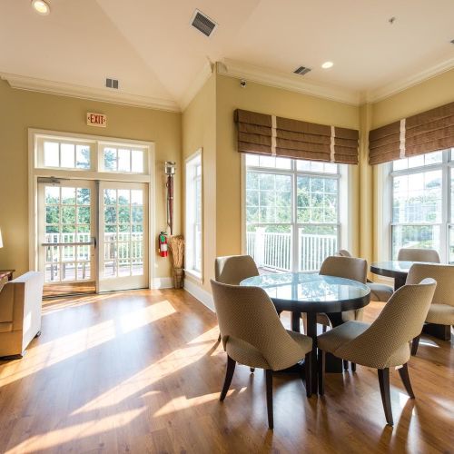 A spacious lounge and outdoor patio to enjoy