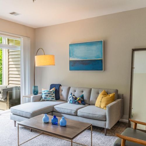 A living space, both inside and outside