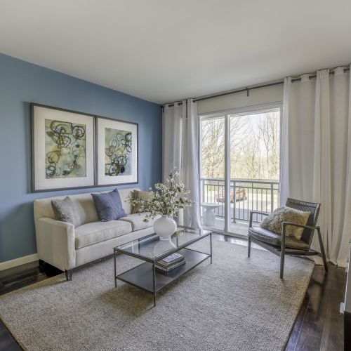 Apartment living room with balcony	