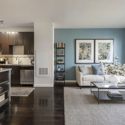 Apartment kitchen and living room	