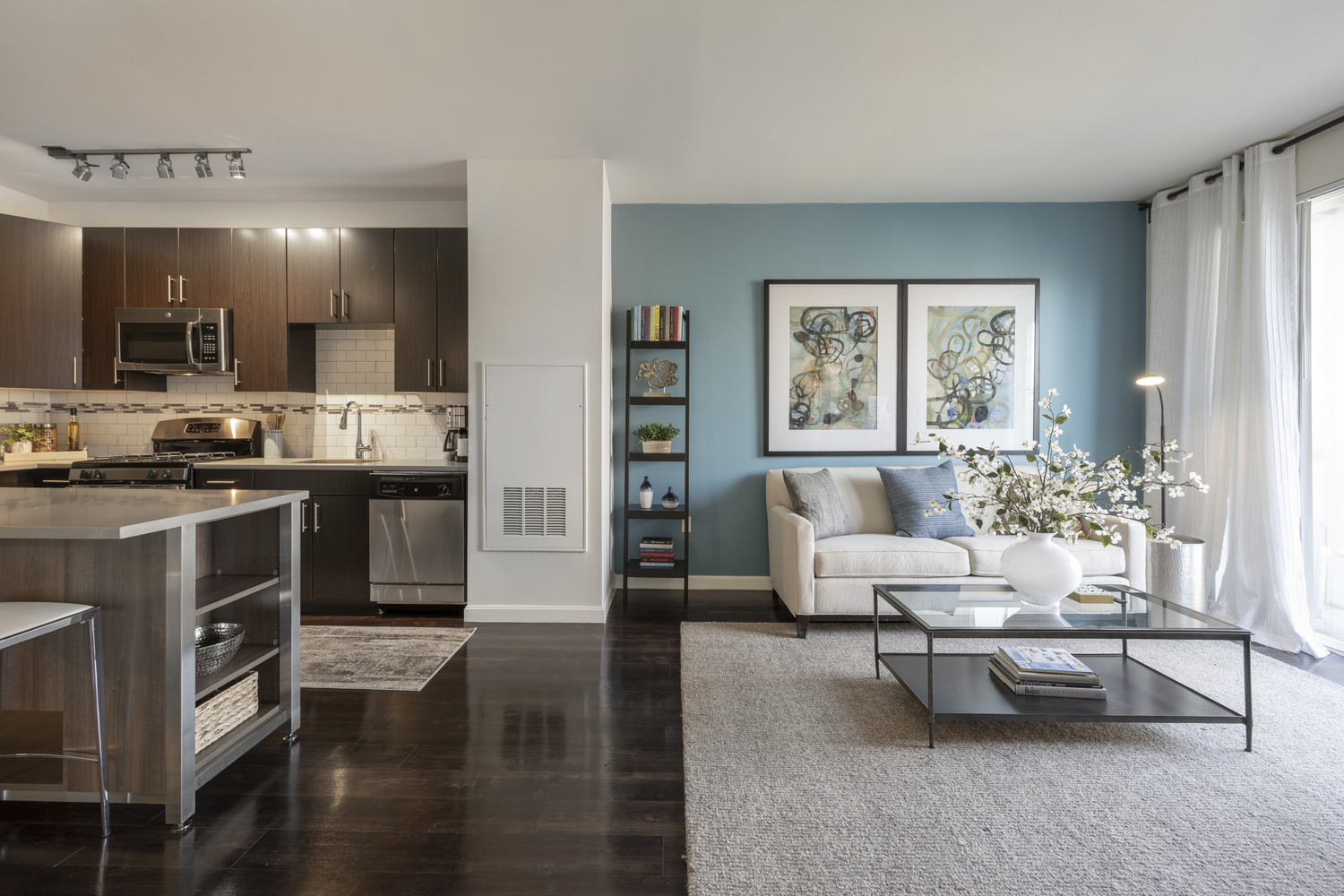 Apartment kitchen and living room	