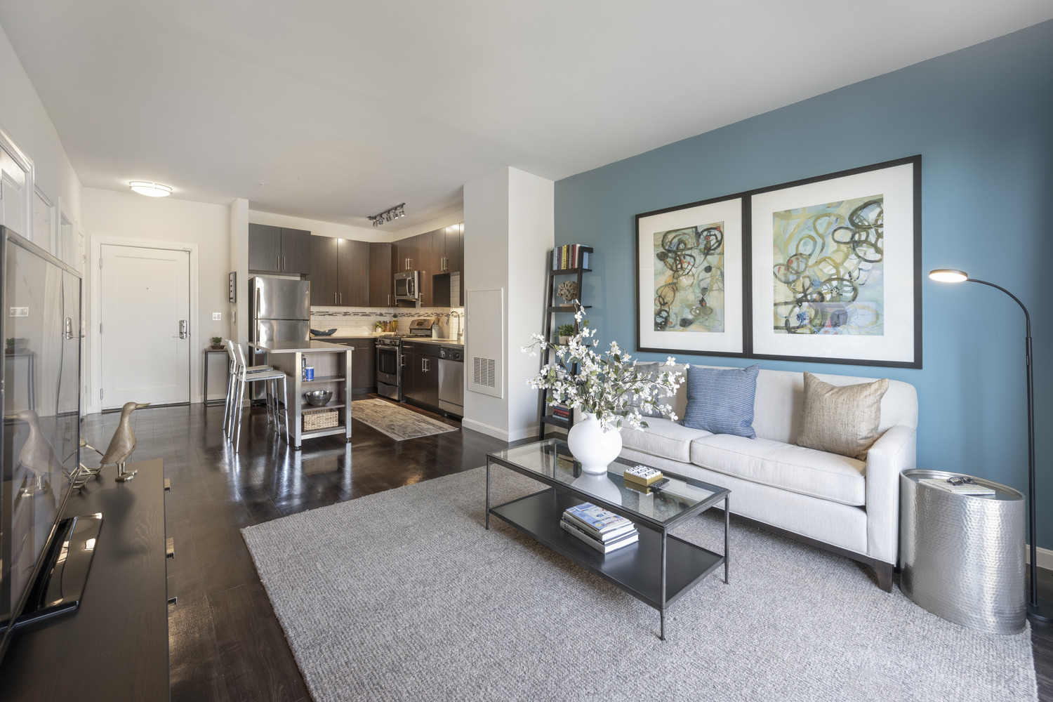 Apartment kitchen and living room	