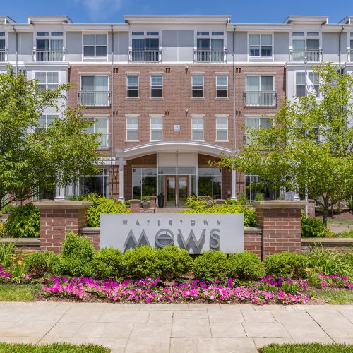 Watertown Mews building and sign	