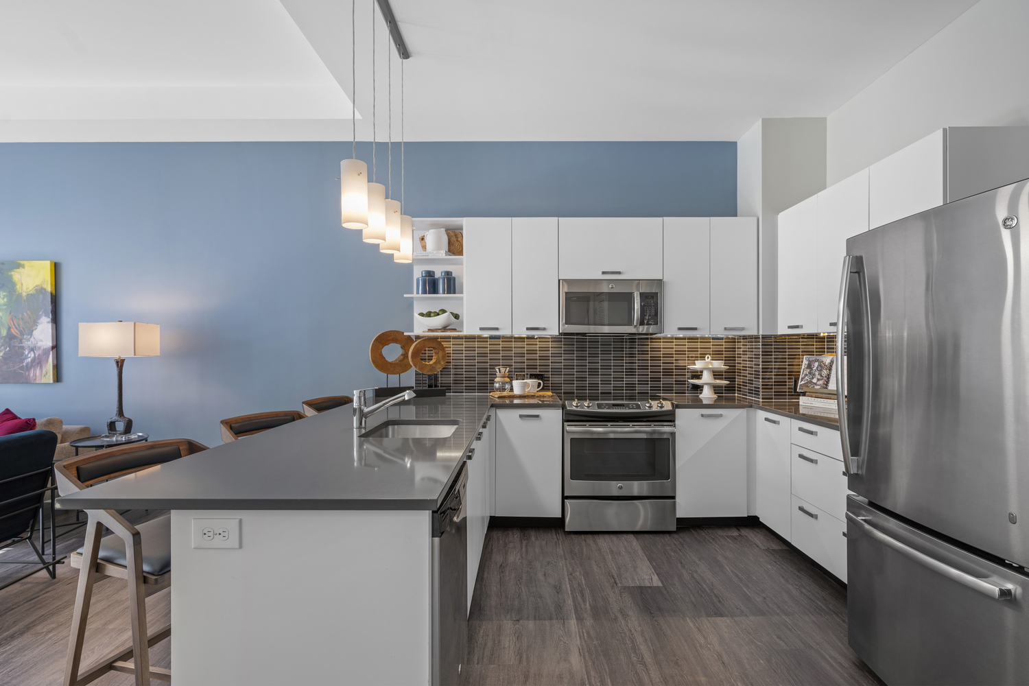 Kitchen view in apartments.