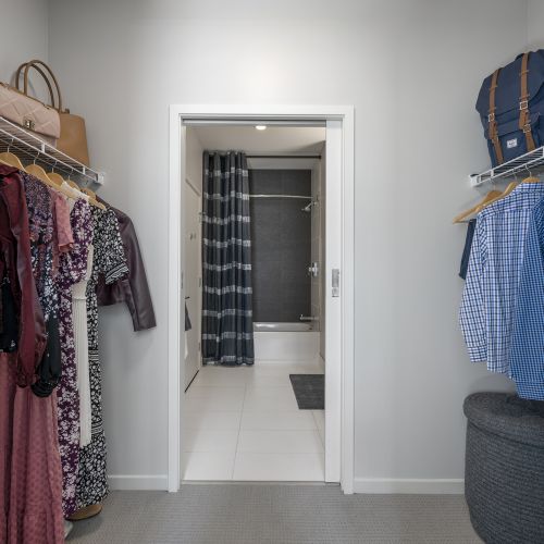 Closet space in apartments.