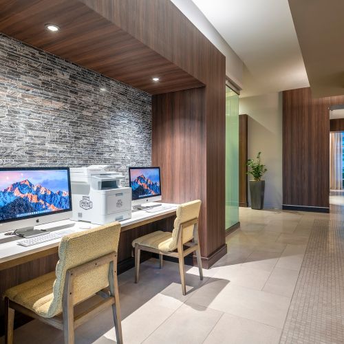 Business Center with easy access to printing