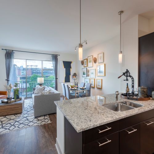 Granite slab and quartz countertops