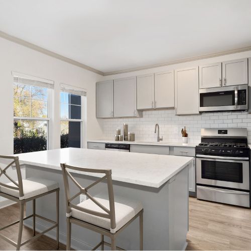 Choose sleek grey granite in our classic style apartment homes