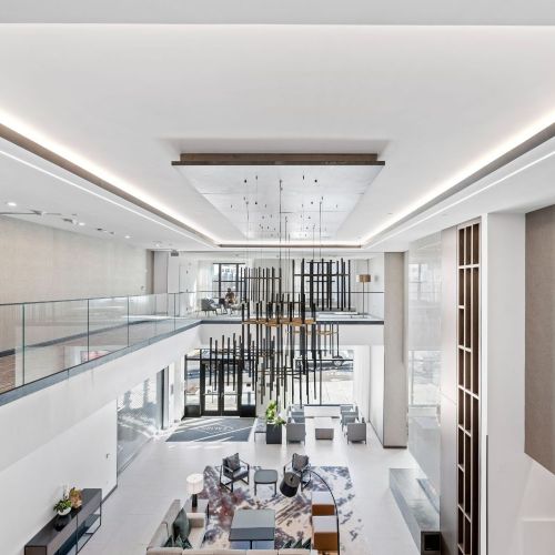 Two-story ceilings grand lobby
