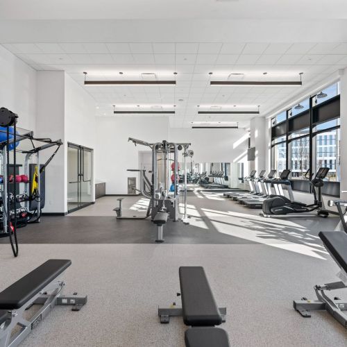 Fitness center with yoga studio