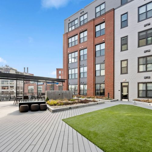 Exterior courtyard for pet friendly access