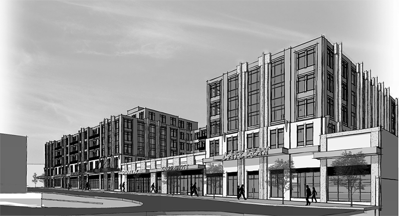 Coulter Avenue Assemblage luxury apartment exterior view in Ardmore, PA.