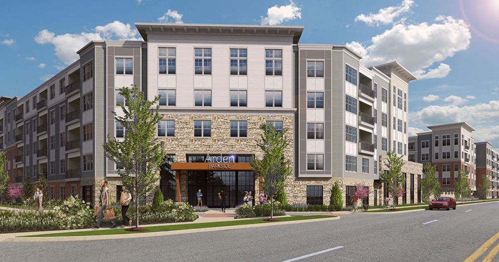 Arden Parkside luxury apartment front exterior in Collegeville, PA.
