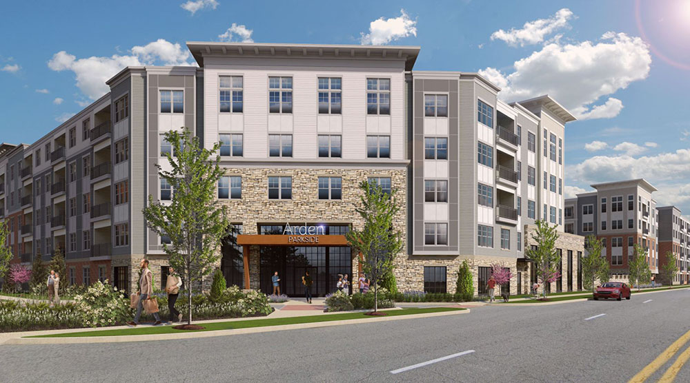 Arden Parkside luxury apartment front exterior in Collegeville, PA.