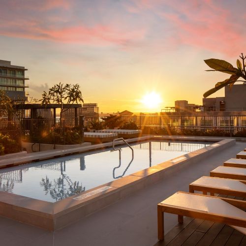 Pool sunset