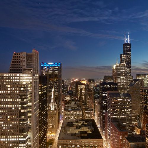 Come home to the bright lights of the Chicago skyline right outside your windows.