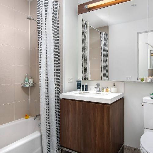 Soaking tubs are available in select apartment homes.