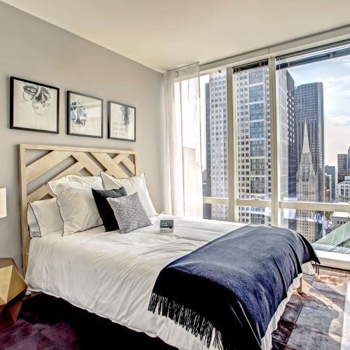 The sleek grandeur of OneEleven’s architecture continues into every apartment.