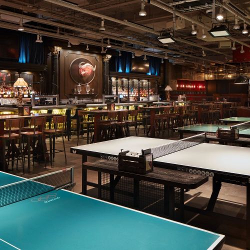 Warm up and join in at AceBounce's group based social ping pong room.