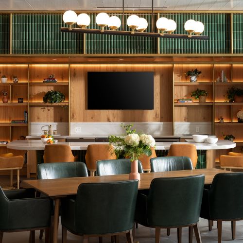 Our club room features ample space for gathering and entertaining