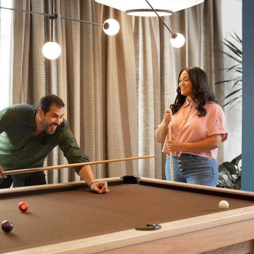 Our game room is the perfect place to enjoy a game of billiards with friends