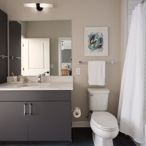 Plenty of bathroom storage