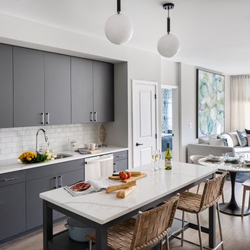 Chef inspired kitchens with quartz countertops and tile backsplashes