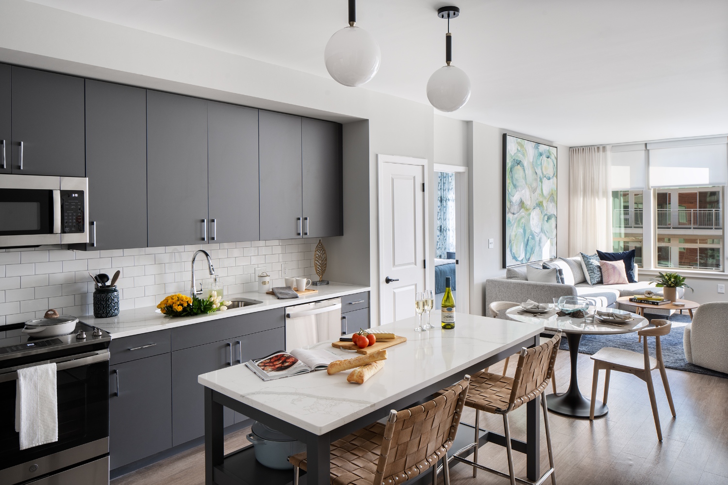 Aster : Chef inspired kitchens with quartz countertops and tile backsplashes