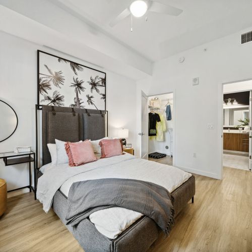 Bedroom with walk in closet