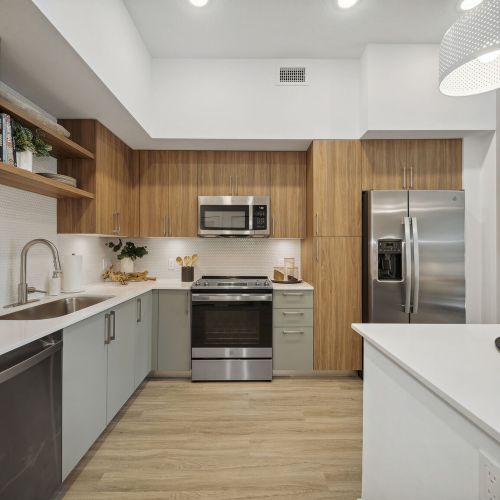 Kitchen with ample storage space