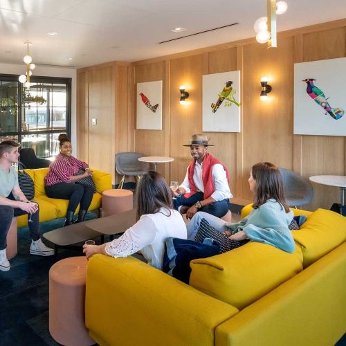 Off the beaten path is the penthouse Bird Lounge, perfect for intimate gatherings