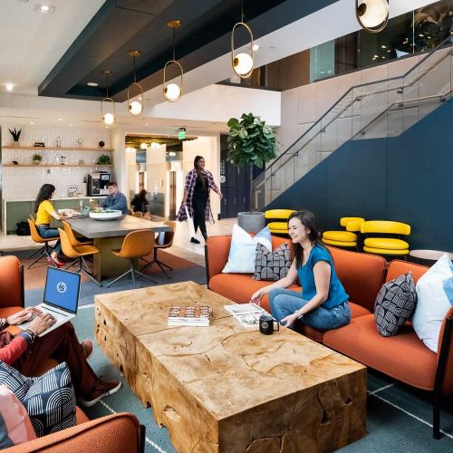 Co-working lounge offering comfort and convenience