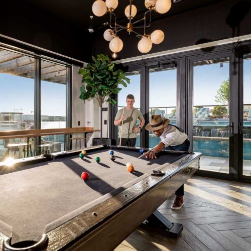 Play a game of billiards in the penthouse lounge